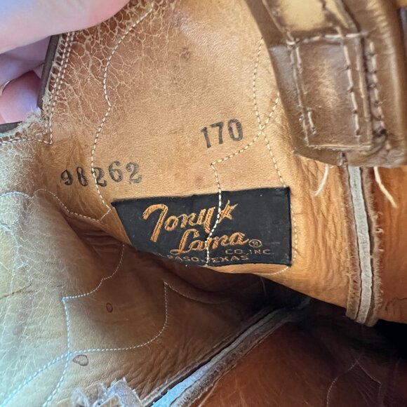 Vintage Tony Lama Black Label pre 1970 Boots Womens Size 7A - Picture 13 of 16